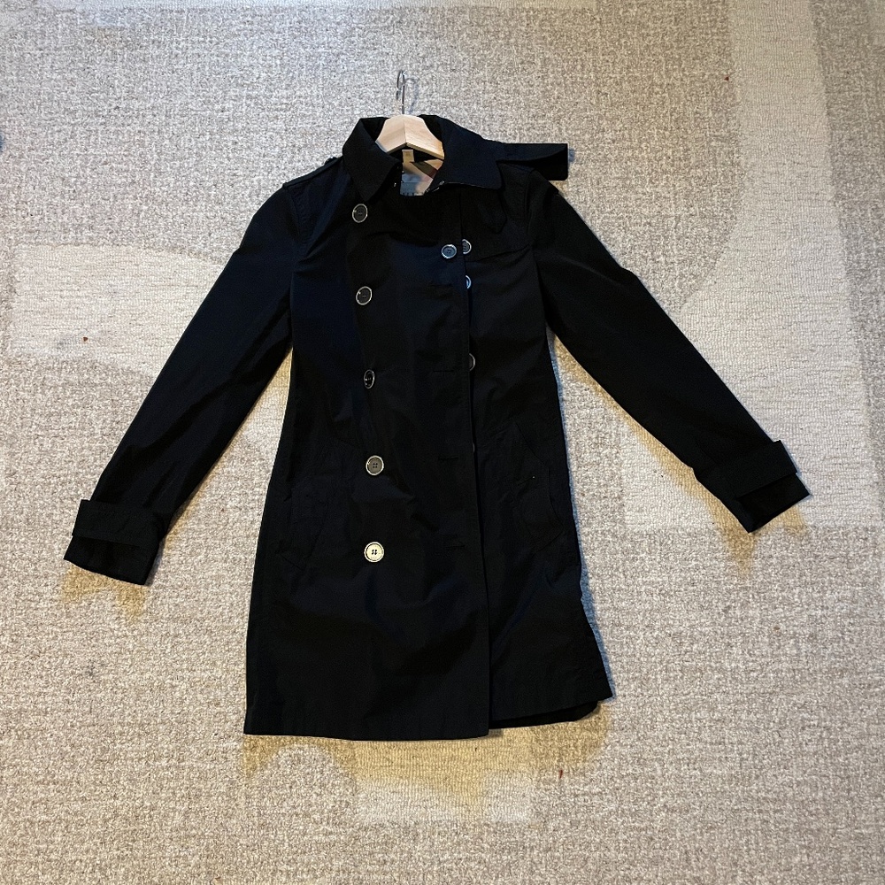 Burberry Brit Trench Coat Black Size 2